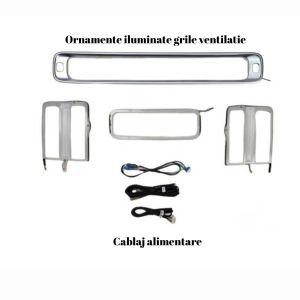 Lumini ambientale dedicate Mercedes-Benz S Class W223 2021-2024, RGB Acrilice 4 in 1 Statice cu efect RGB, Control din Aplicatie Bluetooth