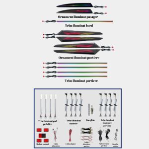 Lumini ambientale dedicate Maserati Levante 2016-2022, RGB Acrilice 22 in 1 Dinamice cu efect symphony, Control din Aplicatie Bluetooth, Control din unitatea originala